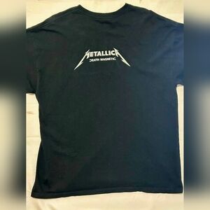 Metallica Death Magnetic Coffin Lightning Tee Oversized XL Glitter Ink P2P 25-31